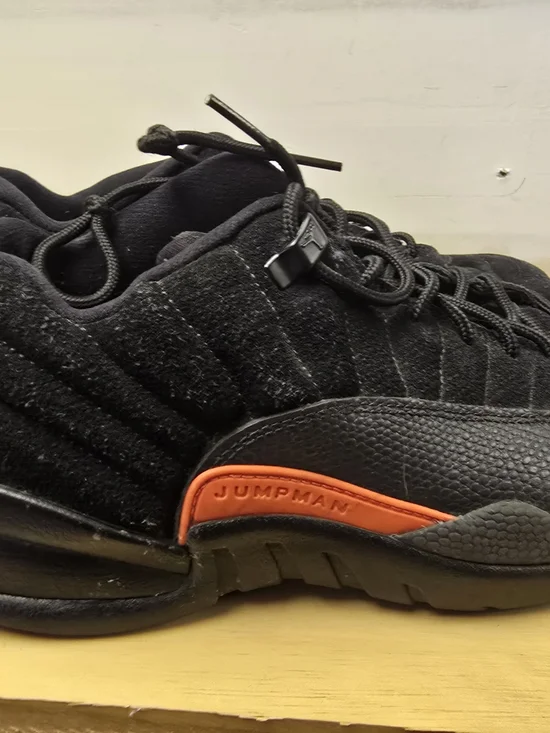 Jordan Air Jordan 12 Retro Men's Athletic Shoes Black with Small Red Accents - Picture 5 of 11